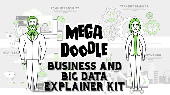 Mega Doodle Business and Big Data Explainer Kit 33718545