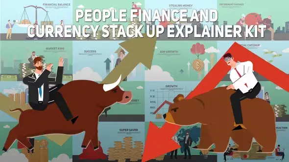 People Finance and Currency Stack Up Explainer Kit 29509331