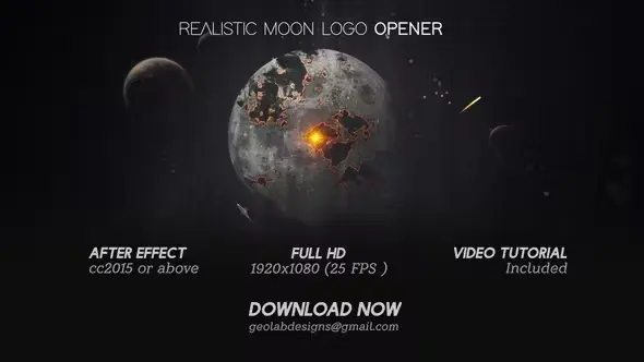 Realistic Moon Logo Opener l Logo in Space l Planet Distortion Logo 34333143