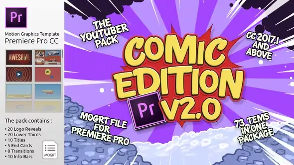 The YouTuber Pack – Comic Edition V2.0 | MOGRT 21822725