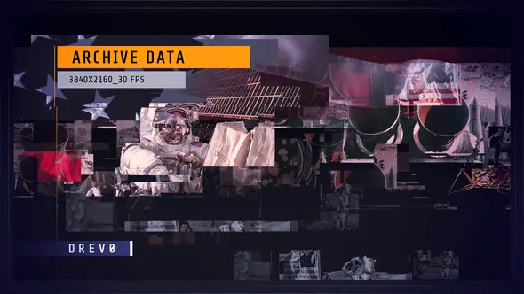 Archive Data Science Opener Digital Slideshow Cosmos Astronauts Timeline History Glitch Promo 28429274