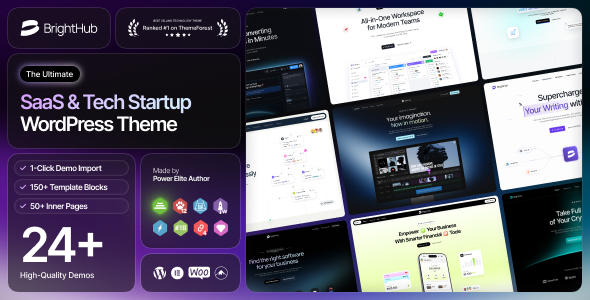 BrightHub - SaaS & Tech Startup WordPress Theme 59043079