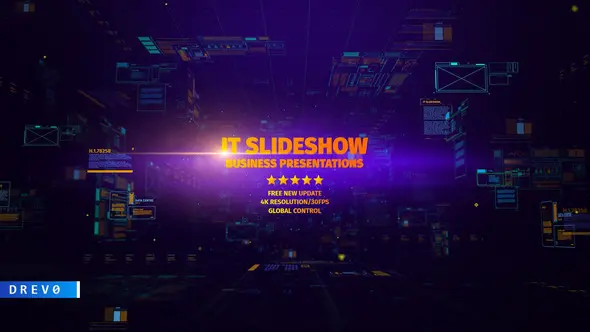 IT Slideshow/ Digital HUD Slide/ Interface Placeholders/ Sci-fi Technology/ Business Presentations 11184463
