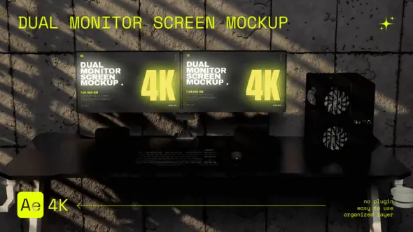 Dual Monitor Computer Screen Display Mockup 54751922 3 Dual Monitor Computer Screen Display Mockup 54751922